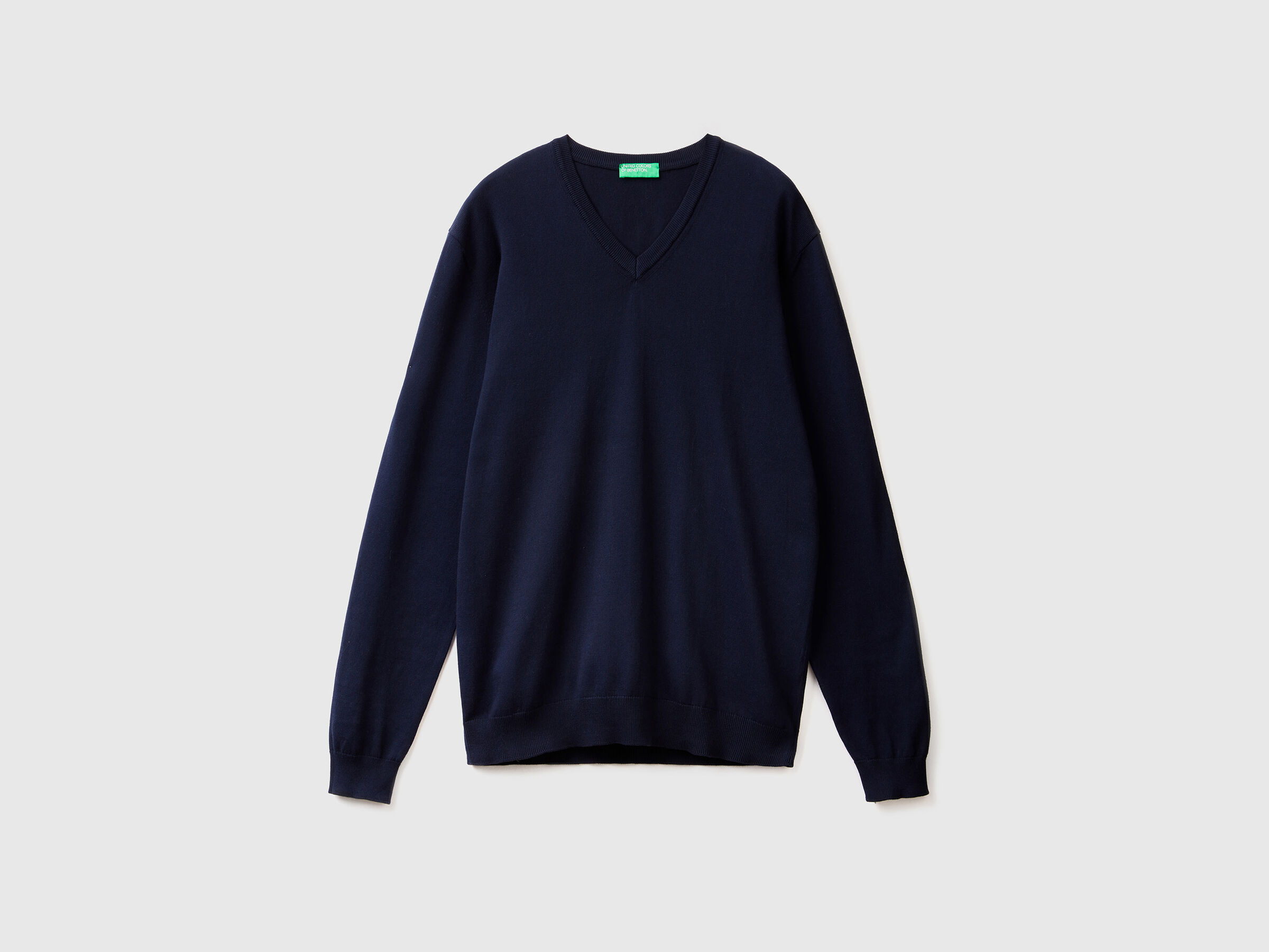 V-neck sweater in pure cotton image number 4