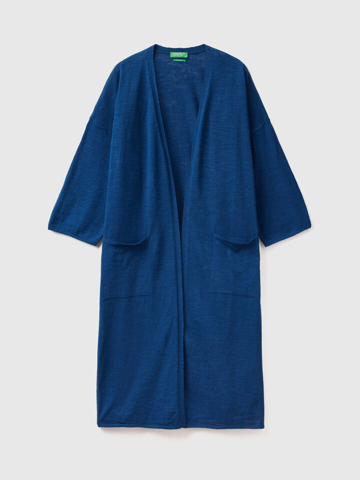 Midi cardigan in linen blend image number 1