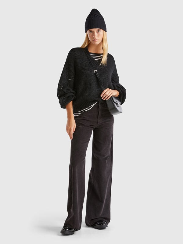 Wide fit velvet trousers Women