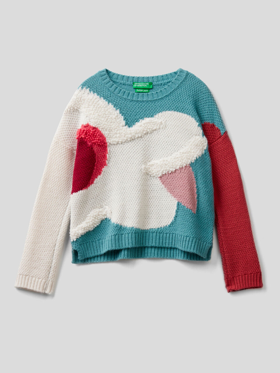 Sweater in wool blend with inlay image number 1