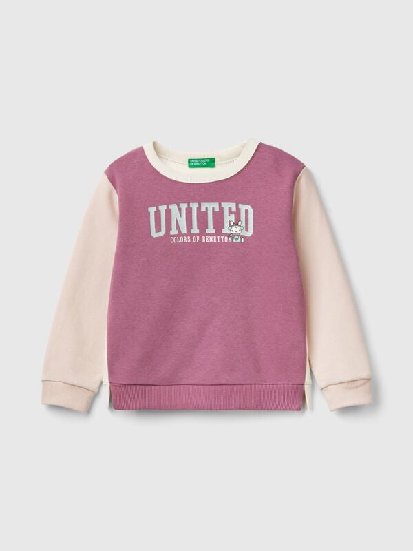 Pullover sweatshirt with glittery print Junior Girl