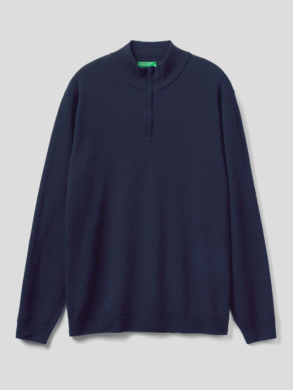 Zip-up sweater in pure virgin wool image number 1