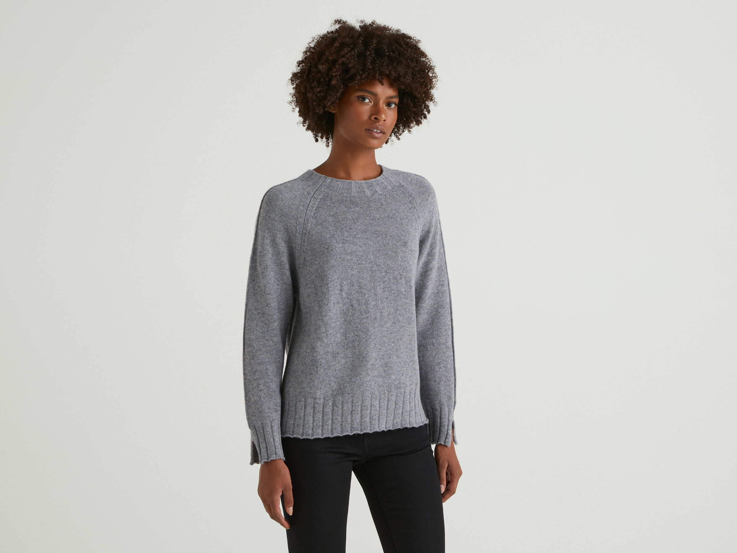 Gray ribbed new arrivals sweater