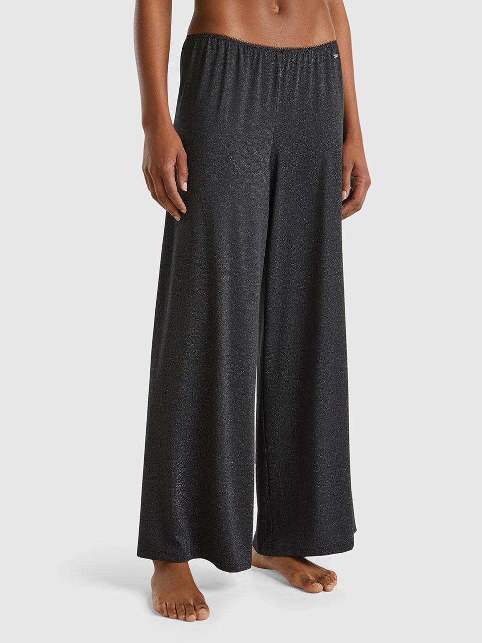 Wide trousers with lurex