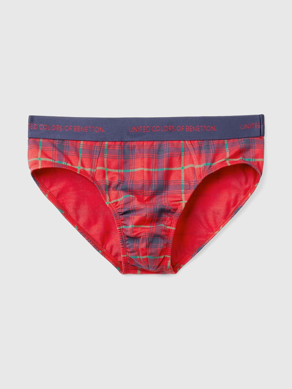 Red and blue tartan briefs