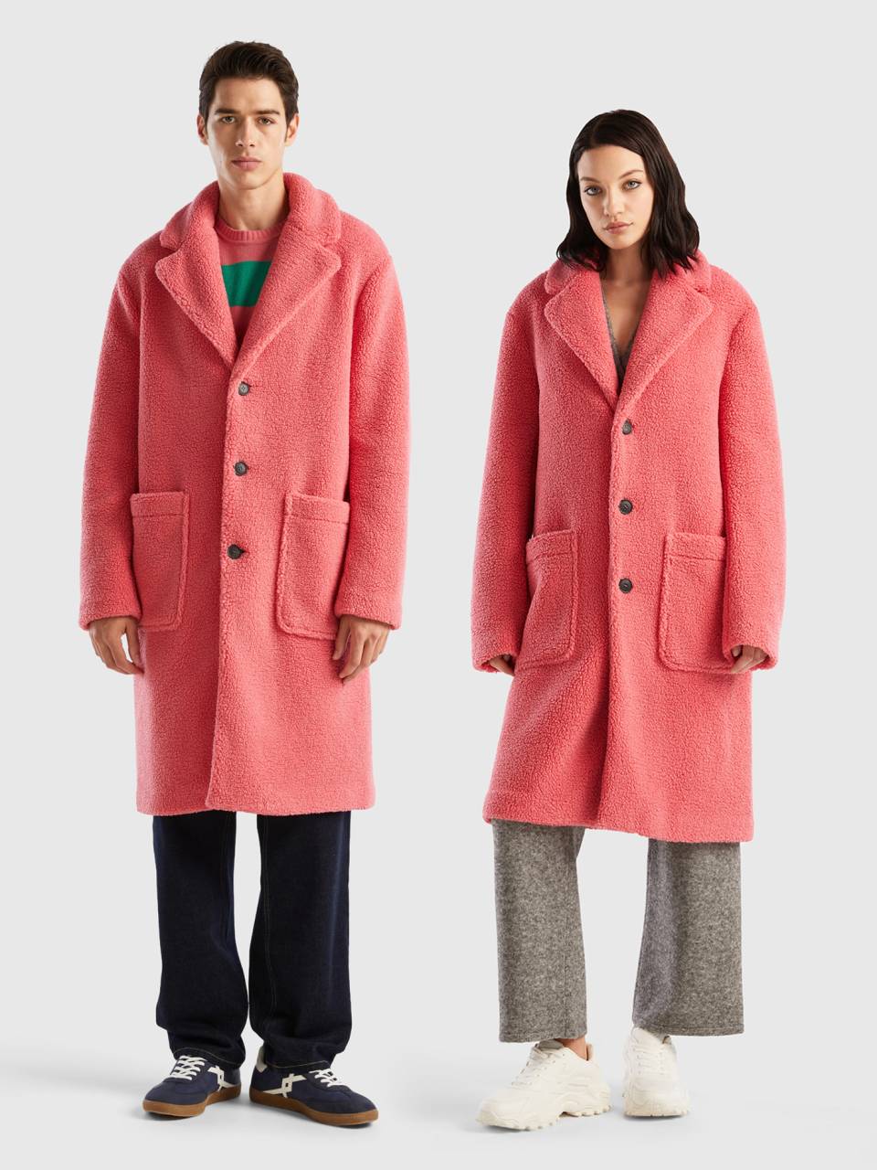 Benetton pink coat store