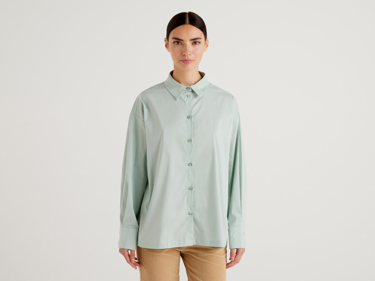 Fashion Blouses Shirt-Blouses United Colors of Benetton Shirt Blouse turquoise-white allover print casual look 